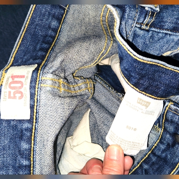3PR MENS LEVIS 501 BUTTON FLY BLUES JEANS SIZE 34 X 34 NO SEPARATING - Picture 12 of 12